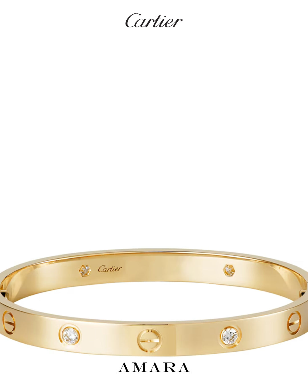 Bracelet LOVE, modèle classique, finition brossée, 4 diamants.
