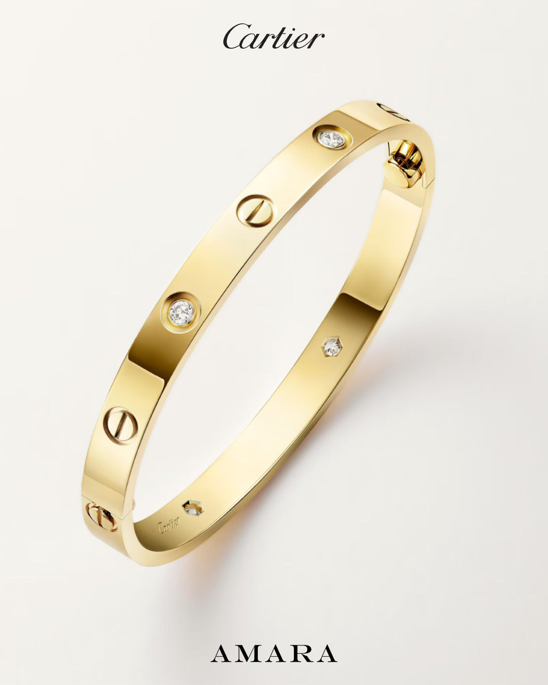 Bracelet LOVE, modèle classique, finition brossée, 4 diamants.