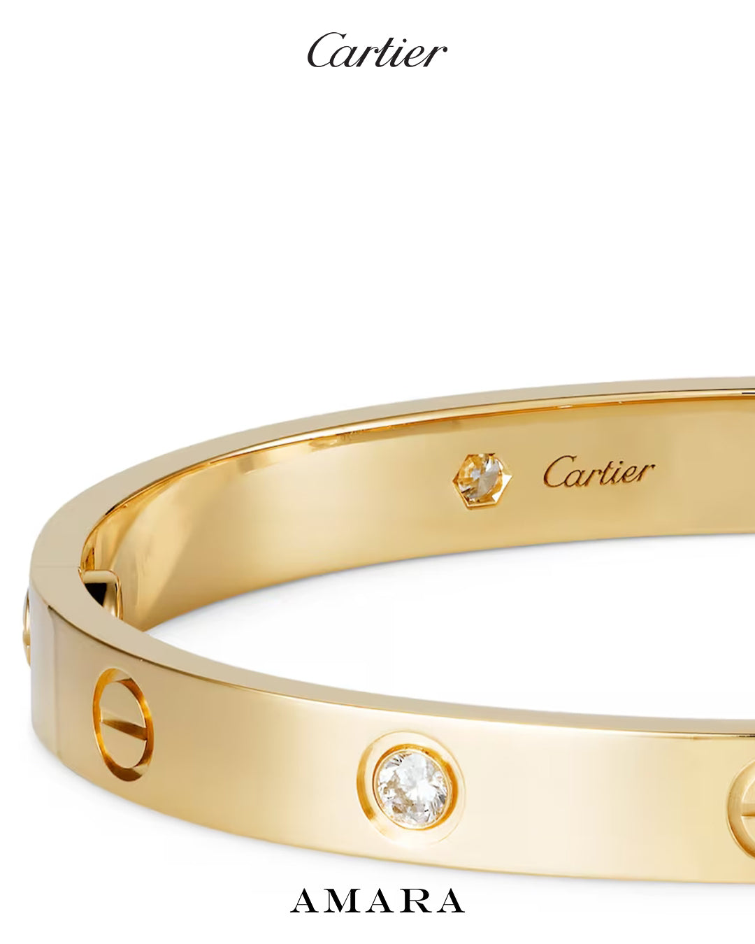Bracelet LOVE, modèle classique, finition brossée, 4 diamants.