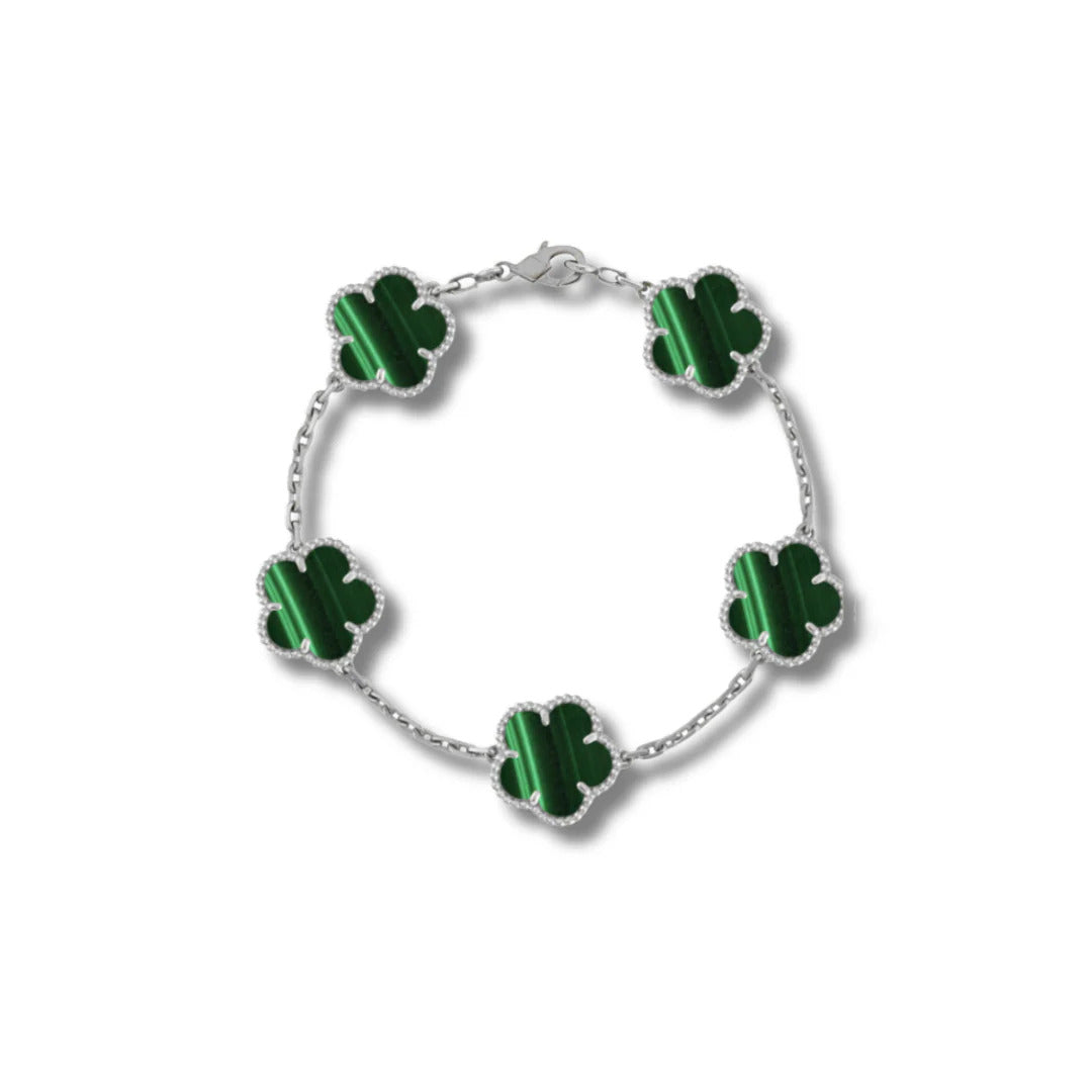GOURMETTE VAN CLEEF ALHAMBRA GREEN ONYX WHITE GOLD